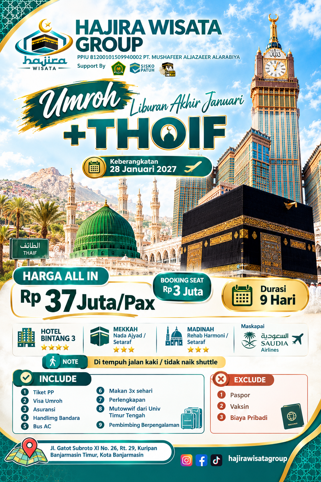 Pratinjau brosur Umroh Plus Thaif — 28 Januari 2027