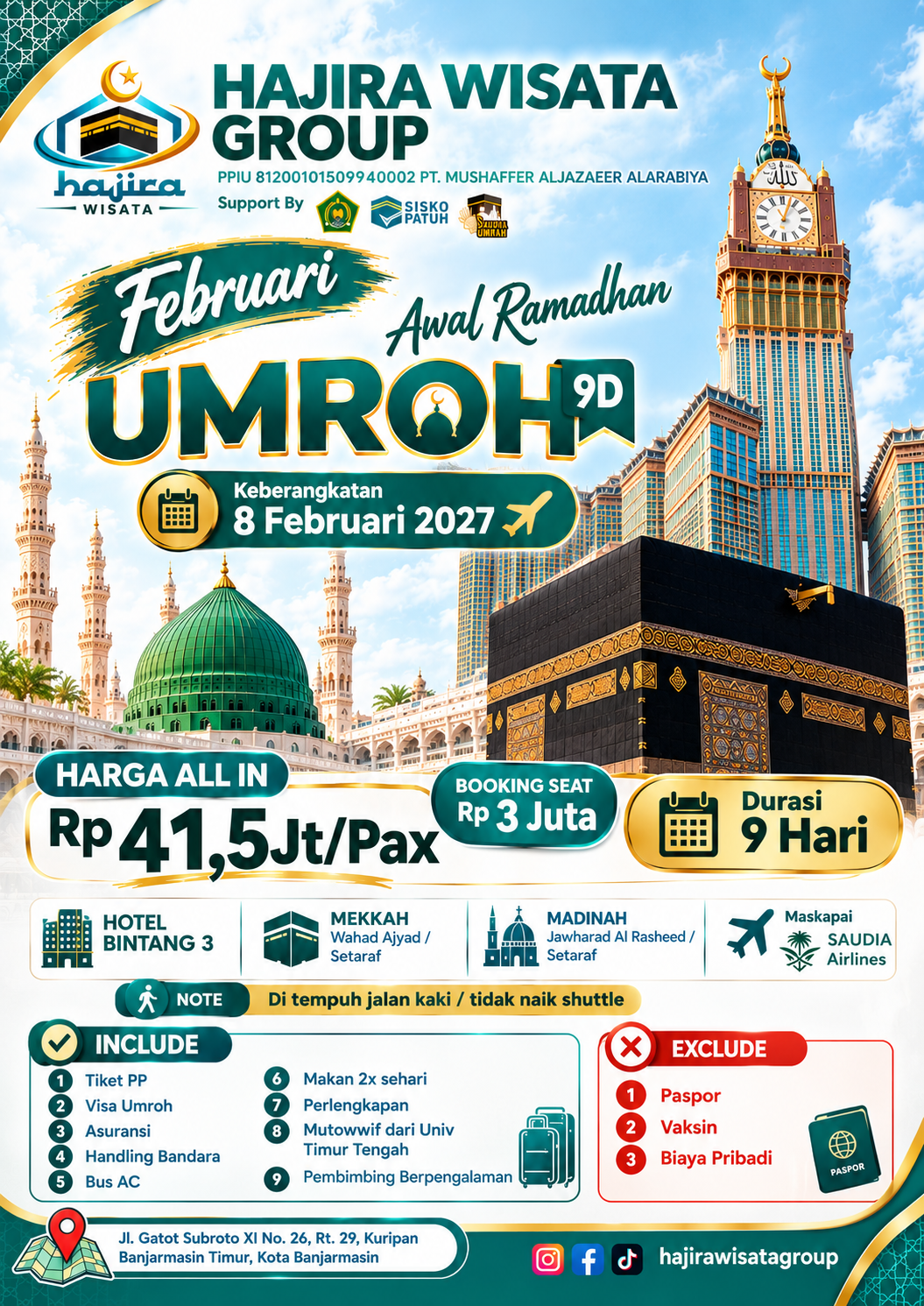 Pratinjau brosur Umroh Awal Ramadhan — 8 Februari 2027