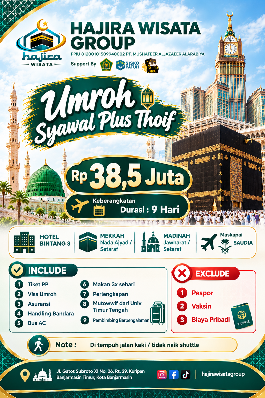 Pratinjau brosur Umroh Syawal Plus Thaif 2027